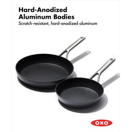 OXO Professional 8" and 10" Frying Pan Skillet Set, Hard Anodized Ceramic Nonsti