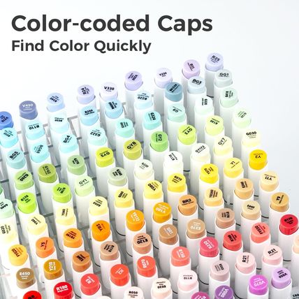 Ohuhu Alcohol Brush Markers 168-Color Art Marker Set Double Tipped Alcohol-Based