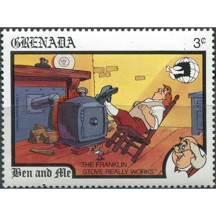 Grenada. 1989. Ben and Me - The Franklin stove (MNH **) Stamp