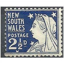 New South Wales 1899 SG303 2 1/2d Prussian Blue Mounted Mint .. .