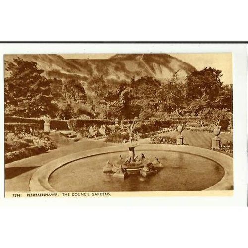 Wales PENMAENMAWR Council Gardens Sepia Postcard by Photochrom (72941)