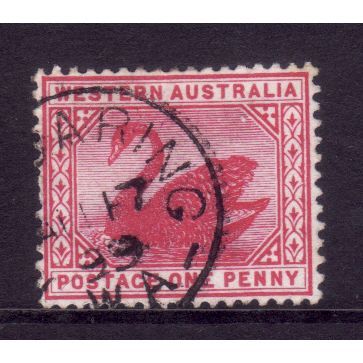WESTERN AUSTRALIA 1903 SG117 ? 1d CARMINE ROSE FINE USED #3