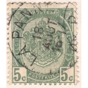 Belgium 1893 - SG81- 5c green - Arms - used