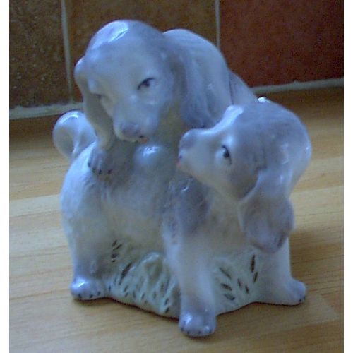 SANBO (Spain) PUPPIES PLAYING Ornament, cute. vintage, shabby chic, retro