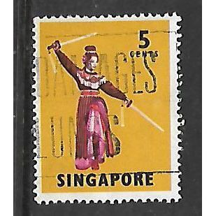 SINGAPORE 1968 5c SWORD DANCE SG 103 FINE USED#