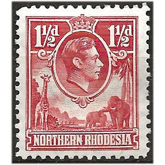 Northern Rhodesia 1938 SG29 1 1/2d Carmine-Red Mounted Mint . ..