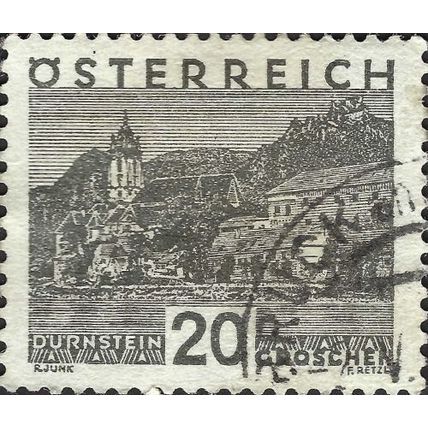 AUSTRIA, Landscape, Durnstein, Lower Austria, grey 1929, 20gr, #2