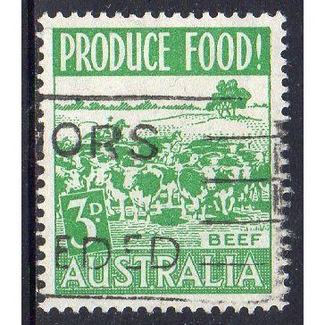 Australia 1953 Produce Food - Beef - Green 3d Used