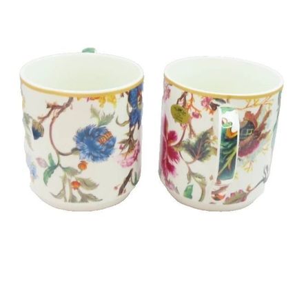 Anthina Mugs Set of Two Fine China Mugs Stackable 9 CM Microwave/Dishwasher Safe