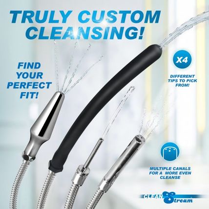 All In One 4 Tip Shower Enema System Shower Kit Clean Stream Anal Ass Butt Plug