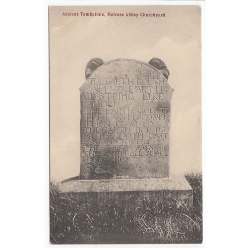 Ancient Tombstone Melrose Abbey Churchyard Postcard