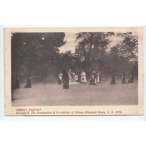 Resignation & Re-election of Abbess Elizabeth Brake Romsey Pageant Postcard