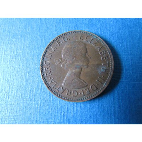 1958 QUEEN ELIZABETH II HALFPENNY FREE POST. (j) AAI
