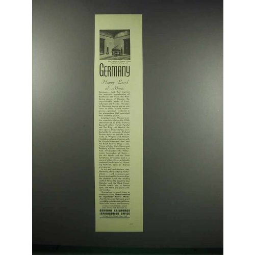 1938 German Railroads Ad - Happy Land of Music