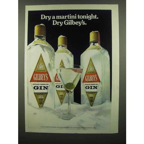 1974 Gilbey's Gin Ad - Dry a Martini Tonight