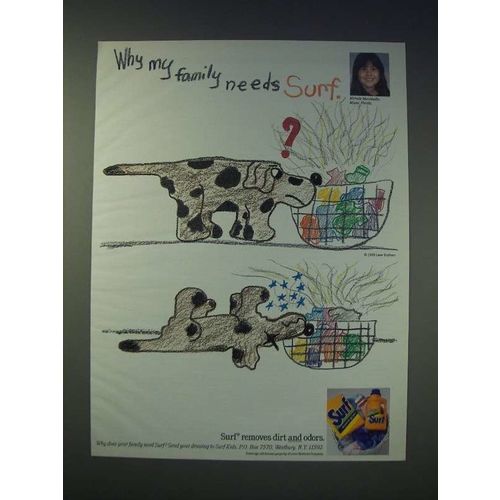 1989 Surf Detergent Ad - Why my family needs Surf