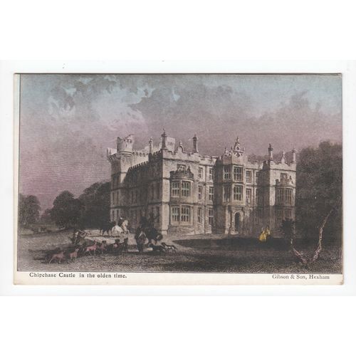 Chipchase Castle in the Olden Time Northumberland Art Postcard