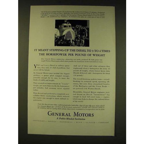 1935 General Motors Ad - It meant stepping-up the diesel horsepower