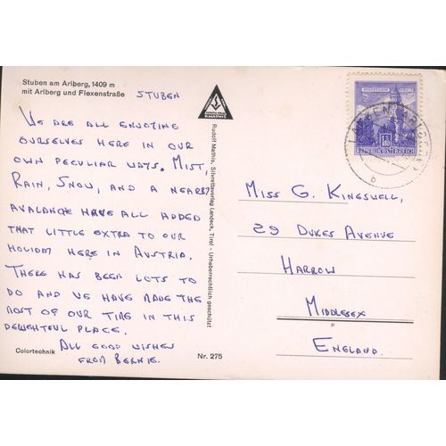 Austria Postcard - Stuben am Arlberg, 1409m v2