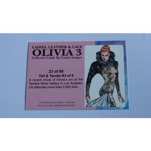 Olivia 3 Ladies, Leather & Lace Base trading card # 23 (A) 1994, Comic Images