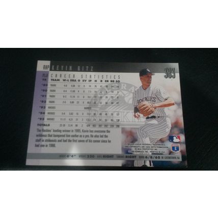 1996 Donruss Card # 383 Kevin Ritz Autograph 202011140731 Colorado Rockies