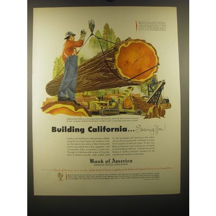 1953 Bank of America Ad - Building California.. Serving you