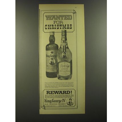 1964 King George IV Scotch Ad - Wanted for Christmas