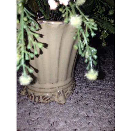 Rose Decorative Flower Centerpiece Arrangements w/Hand-Thrown Potters Wheel Pot