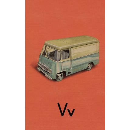 V Is For Van Toy Model Classic Ladybird Old Childrens Book Postcard