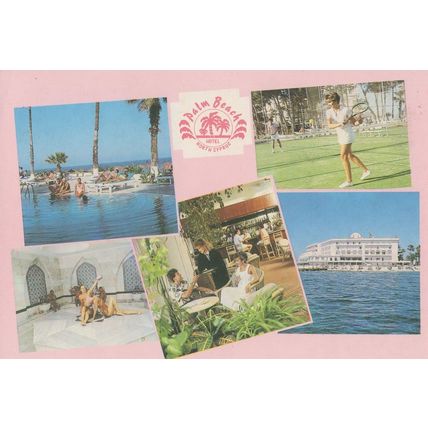 Palm Beach Hotel Famagusta Tennis Match Cyprus Greece Postcard