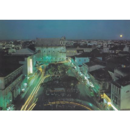 Salvador Minster Square at Night Illuminations Brazil Postcard