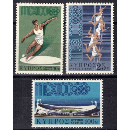 ZAYIX Cyprus 319-321 MNH Olympics Sports Discus Thrower Runners 083022S144