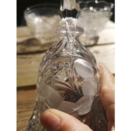 Cut Glass Bell Etched Design
