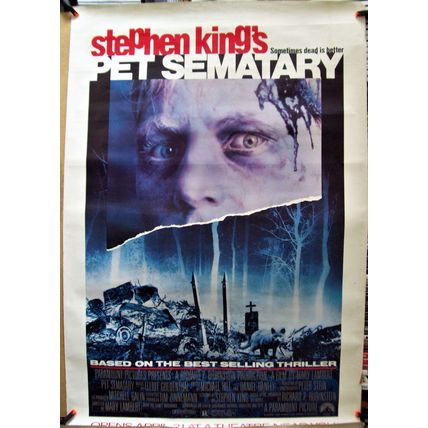 Cinema PET SEMATARY Dale Midkiff, Fred Gwynne 1-Sheet Rolled Poster