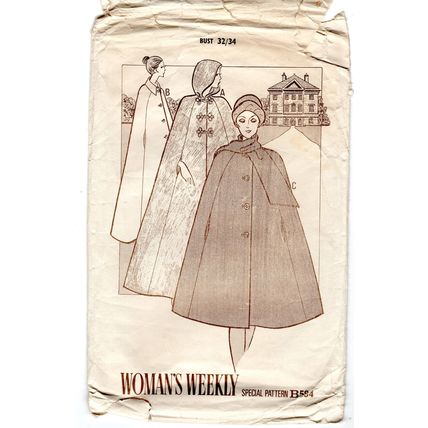 Woman's Weekly sewing pattern B584 Ladies' cape/cloak
