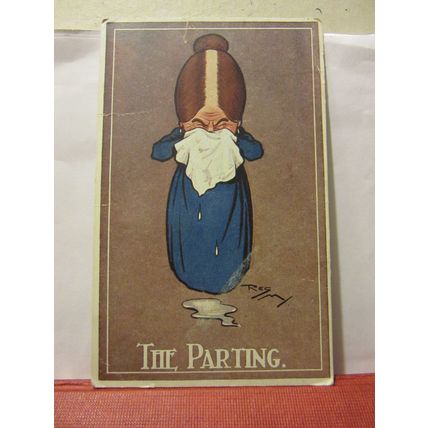 THE PARTING .. HUMOUR used antique postcard, Regent Series.. =