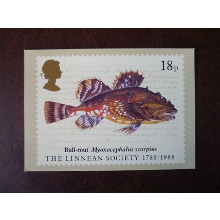 1988 GB Bicentenary of Linnean Society PHQ 114 mint card set Fish Swan Mushrooms