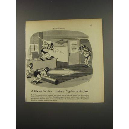 1956 Bigelow Carpet Advertisement - cartoon by Ted Key