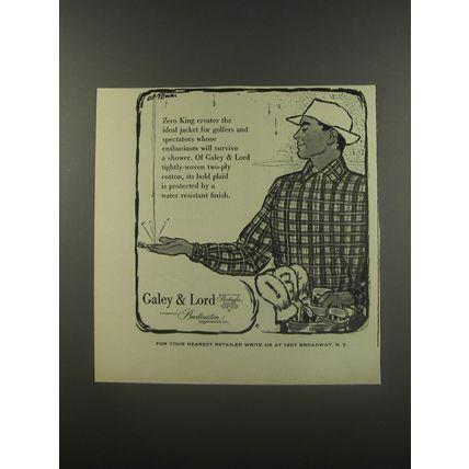 1956 Galey & Lord Zero King Jacket Ad - Zero King creates the ideal jacket