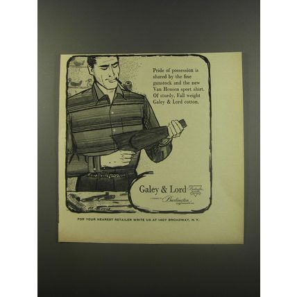 1956 Galey & Lord Van Heusen Sport Shirt Ad - Pride of possession is shared