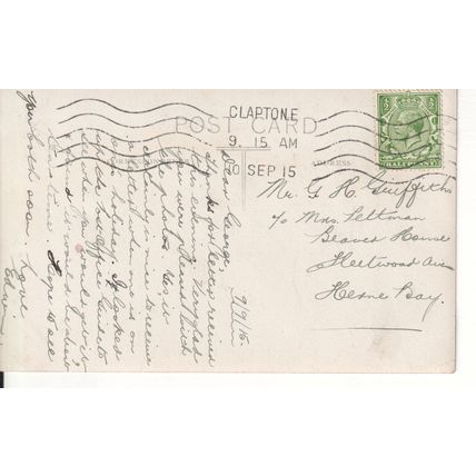 Antique GB Postcard 1915 - woodland and water scene