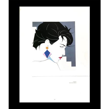 Orig 80s Patrick Nagel Print FACE Woman Disco Playboy Pinup Sexy wall Art gift