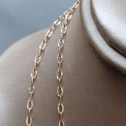 Vicenza Diamond Cut Oval Trace Chain 36" Long Rose Gold Overlay 925 Silver 3.37g
