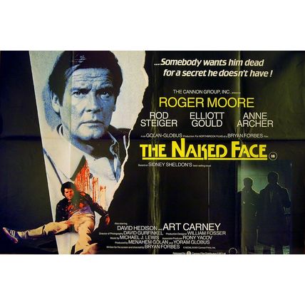 NAKED FACE 1984 Roger Moore, Rod Steiger, Elliott Gould UK QUAD POSTER