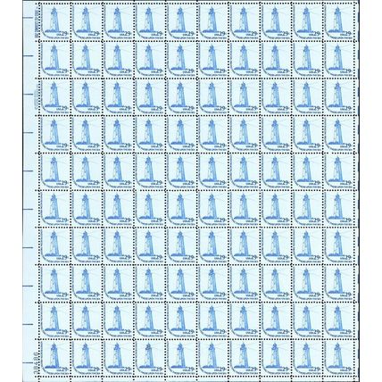 Sandy Hook Lighthouse Sheet of One Hundred 29 Cent Postage Stamps 1605