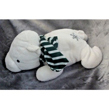 HAND MADE CHRISTMAS DOG BED FOR SMALL BREED DOGS & XMAS PLUSH POLAR BEAR DOG TOY