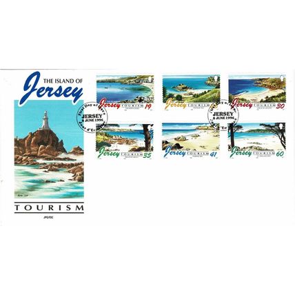 JERSEY 1996 TOURISM BEACHES SET OF 6 OFFICIAL FIRST DAY COVER