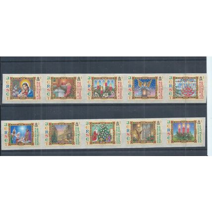 Jersey stamps. 2004 Christmas Illuminations strips MNH. SG 1170 - 1179 (AL110)