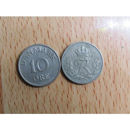 Denmark 1954 10 Ore Coin