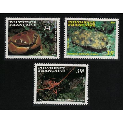 Fr. Polynesia Crabs Crustaceans 3v 1987 MNH SG#501-503